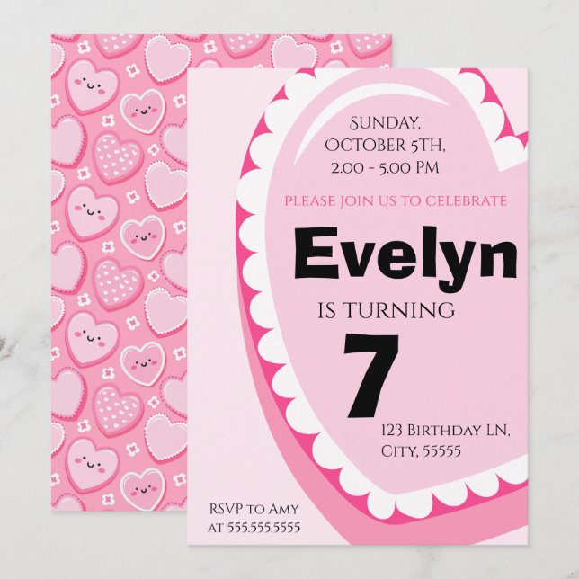 Invitation de la fête Anniversaire de enfant de fi (Devant / Derrière)