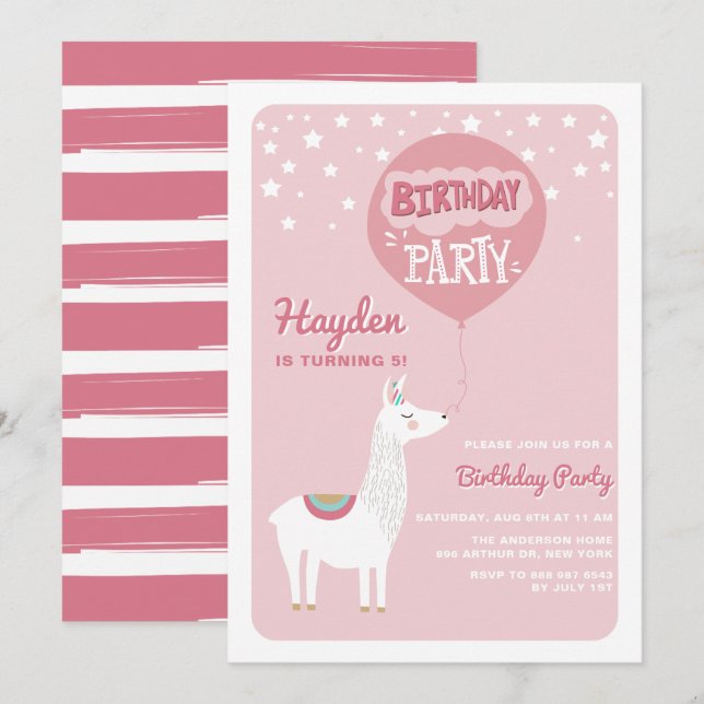Invitation de la fête Anniversaire de enfant de l' (Devant / Derrière)