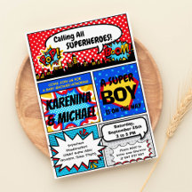 Invitation de la fête Baby shower des Couples Supe