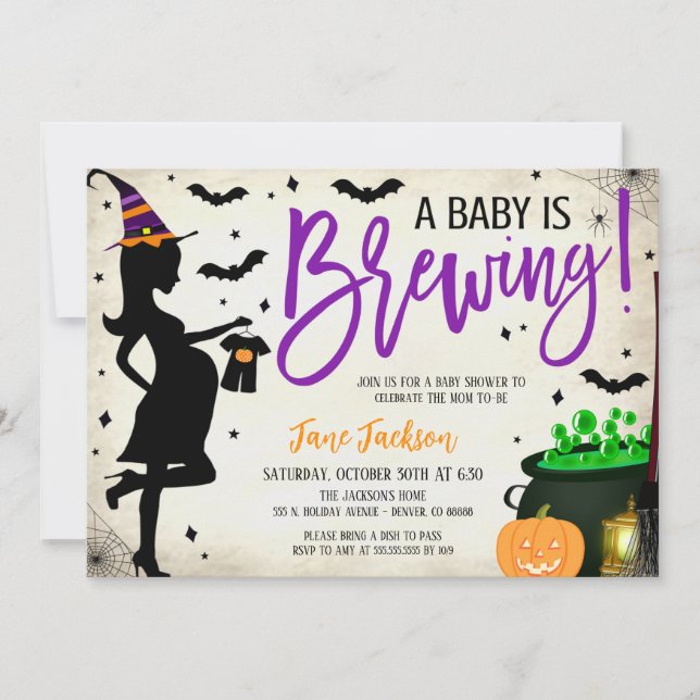 Invitation de la fête Baby shower d'Halloween (Devant)