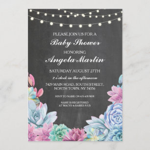 Invitation de la fête Baby shower succulent de la 
