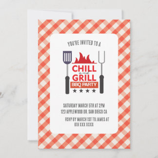 Invitation de la fête barbecue, taille : 5 po x 7 