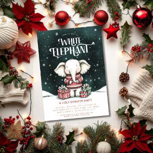 Invitation de la fête blanche éléphant laide