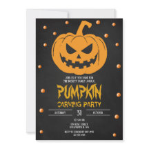 Invitation de la fête Citrouille d'Halloween