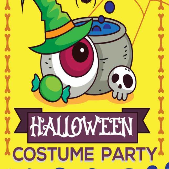 Invitation de la fête costumée d'Halloween pour le (Créateur téléchargé)