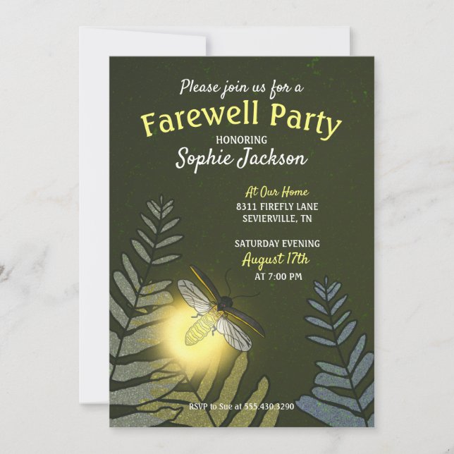Invitation de la fête d'adieu d'été (Devant)