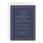 Invitation de la fête d'anniversaire Bleu Orange N