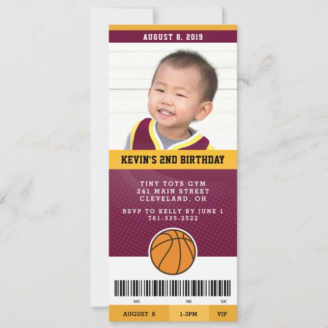 Invitation de la fête d'anniversaire de basket-bal (Devant)