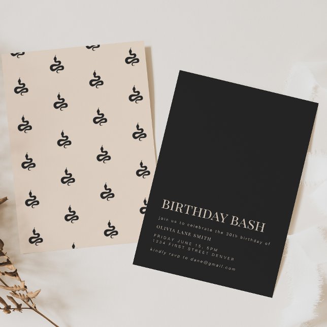 Invitation de la fête d'anniversaire de Black Goth (Créateur téléchargé)