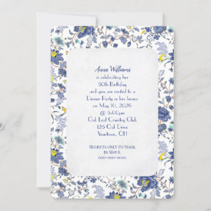 Invitation de la fête d'anniversaire de Floral ble