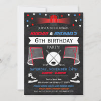 Invitation de la fête d'anniversaire de hockey sur