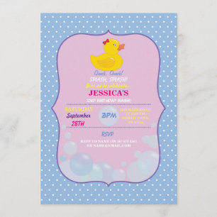 Invitation de la fête d'anniversaire de la Bubber 