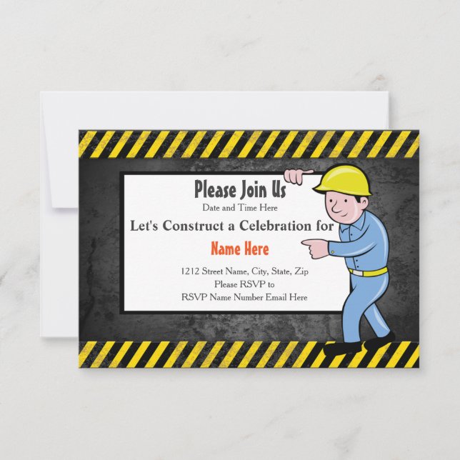 Invitation de la fête d'anniversaire de la constru (Devant)