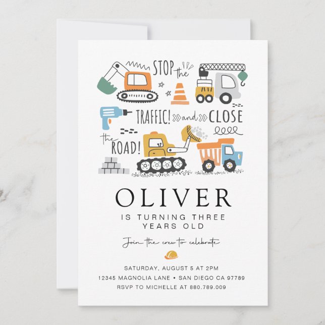 Invitation de la fête d'anniversaire de la constru (Devant)