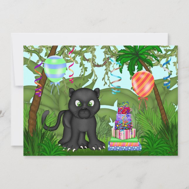 Invitation de la fête d'anniversaire de la Jungle  (Devant)