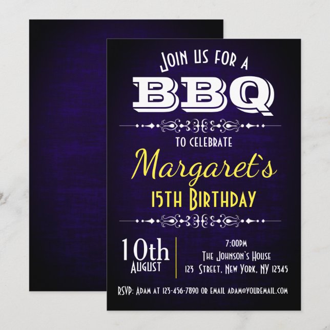 Invitation de la fête d'anniversaire de la Marine  (Devant / Derrière)