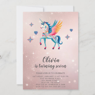Invitation de la fête d'anniversaire de la Unicorn