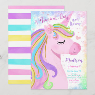 Invitation de la fête d'anniversaire de la Unicorn