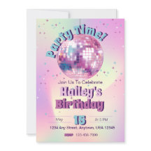 Invitation de la fête d'anniversaire de Pink Disco