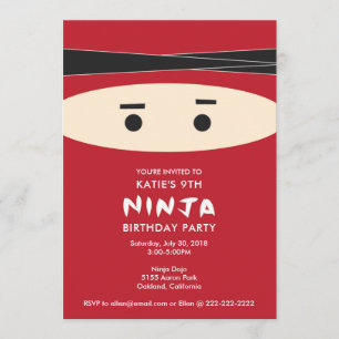 Invitation de la fête d'anniversaire de Red Ninja