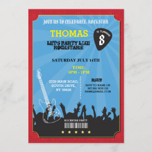 Invitation de la fête d'anniversaire de Rockstar R