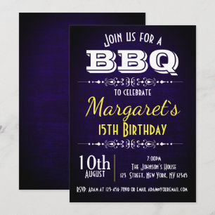 Invitation de la fête d'anniversaire du barbecue b