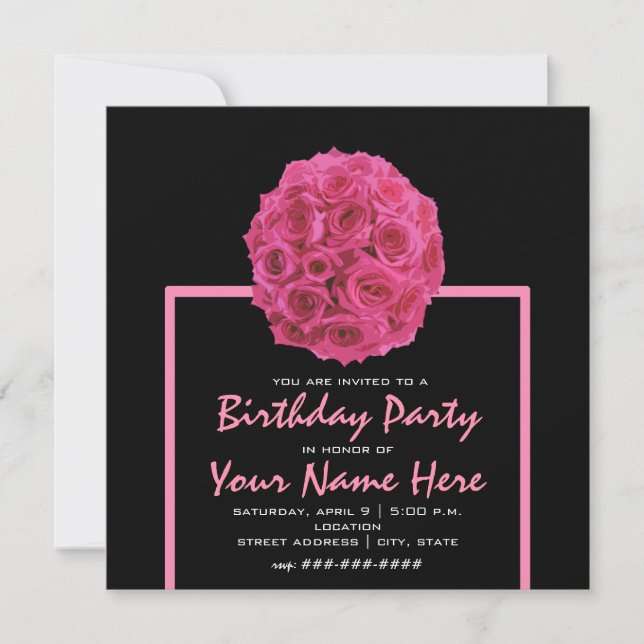 Invitation de la fête d'anniversaire du bouquet de (Devant)