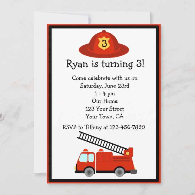Invitation de la fête d'anniversaire du Camion Red (Devant)