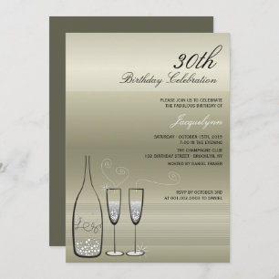 Invitation de la fête d'anniversaire du Champagne 