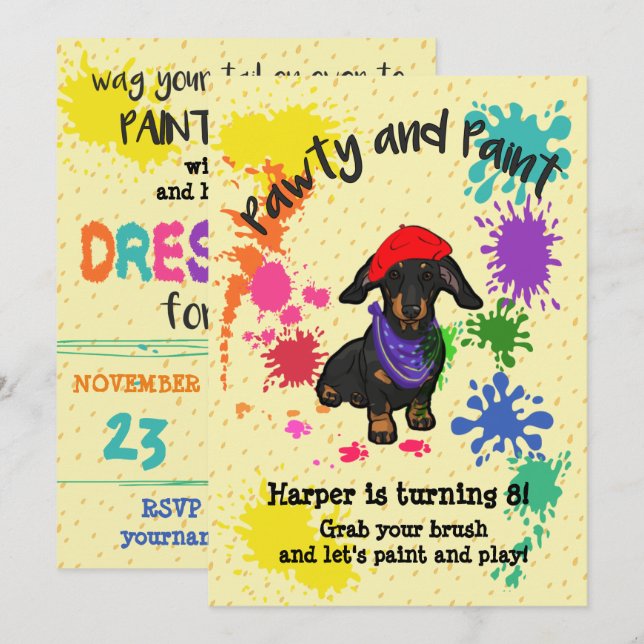 Invitation de la fête d'anniversaire du chien de C (Devant / Derrière)