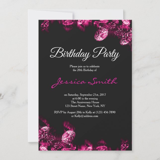 Invitation de la fête d'anniversaire du Diamant ro (Devant)