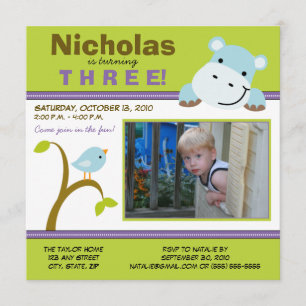 Invitation de la fête d'anniversaire Lime Custom H
