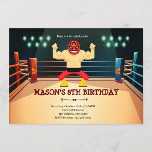 Invitation de la fête d'anniversaire Luchador