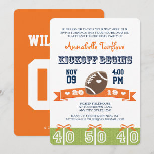 Invitation de la fête d'anniversaire Orange and Na