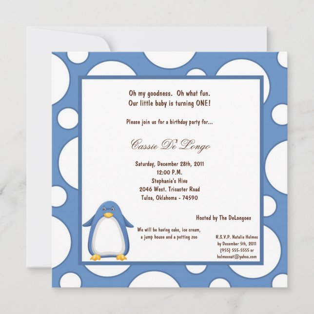 Invitation de la fête d'anniversaire Pok-a-Dot 5x7 (Devant)