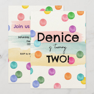 Invitation de la fête d'anniversaire Polka Dot