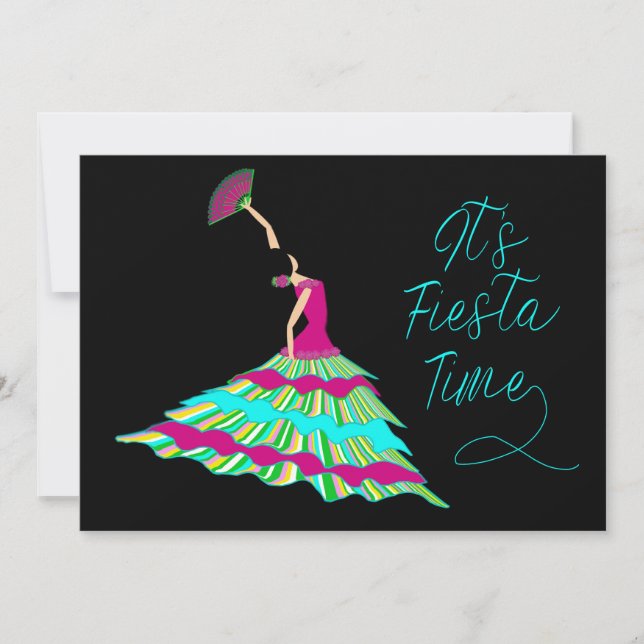 Invitation de la fête, Danseuse de flamenco en noi (Devant)