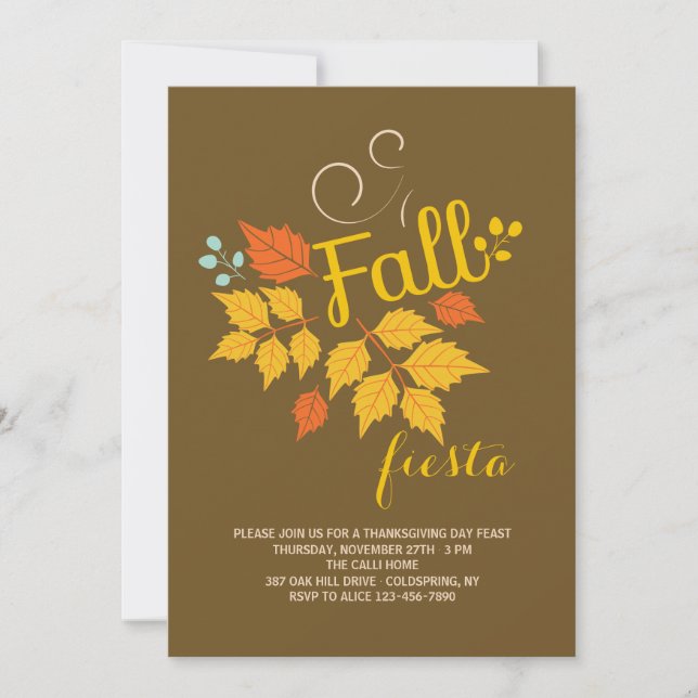 Invitation de la fête d'automne (Devant)