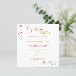 Invitation de la fête de Bachelorette à la frontiè