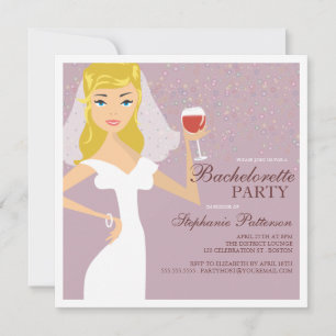 Invitation de la fête de bachelorette de vin de ma