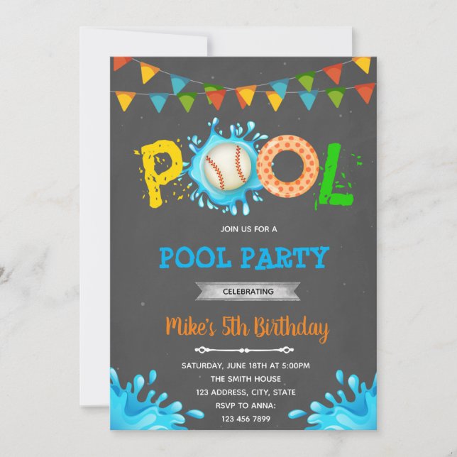 Invitation de la fête de base-ball (Devant)