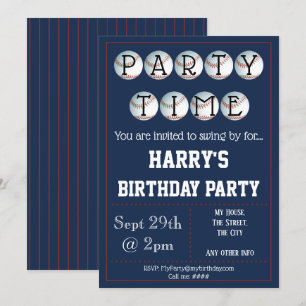 Invitation de la fête de baseball