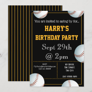 Invitation de la fête de baseball
