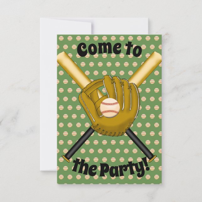 Invitation de la fête de baseball (Devant)