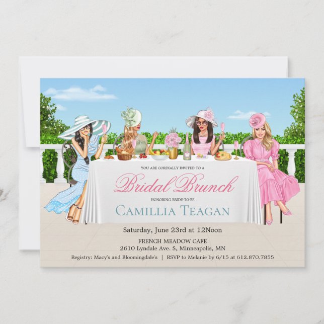 Invitation de la fête de brunch nuptiale (Devant)