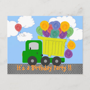 Invitation de la fête de camionnage (camion jaune)