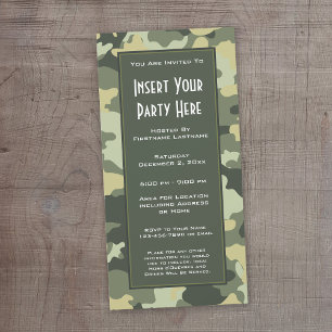 Invitation de la fête de camouflage militaire