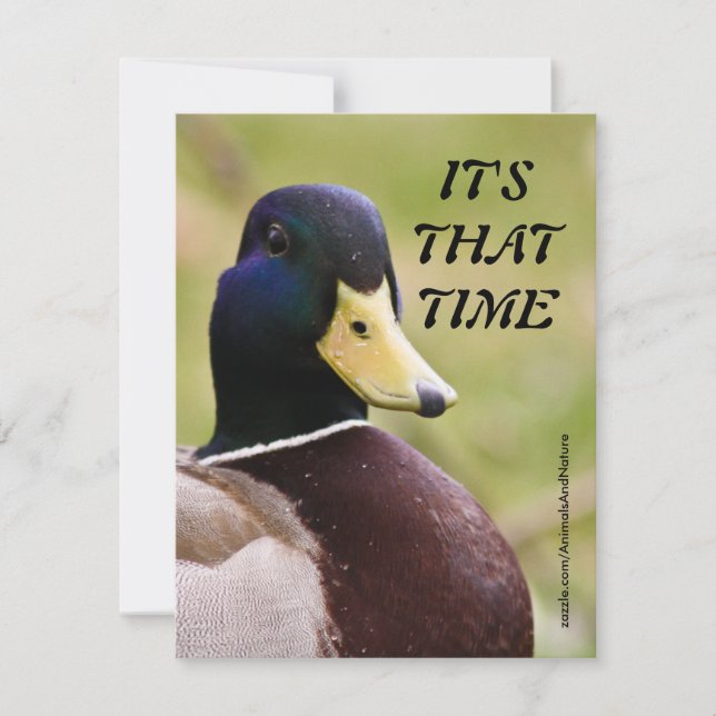 Invitation de la Fête de Chasse au Canard jaune et (Devant)