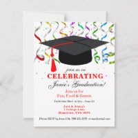 Invitation de la Fête de DIPLÔME avec Casquette no