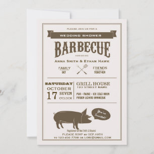 Invitation de la fête de douche du Mariage BBQ Cou